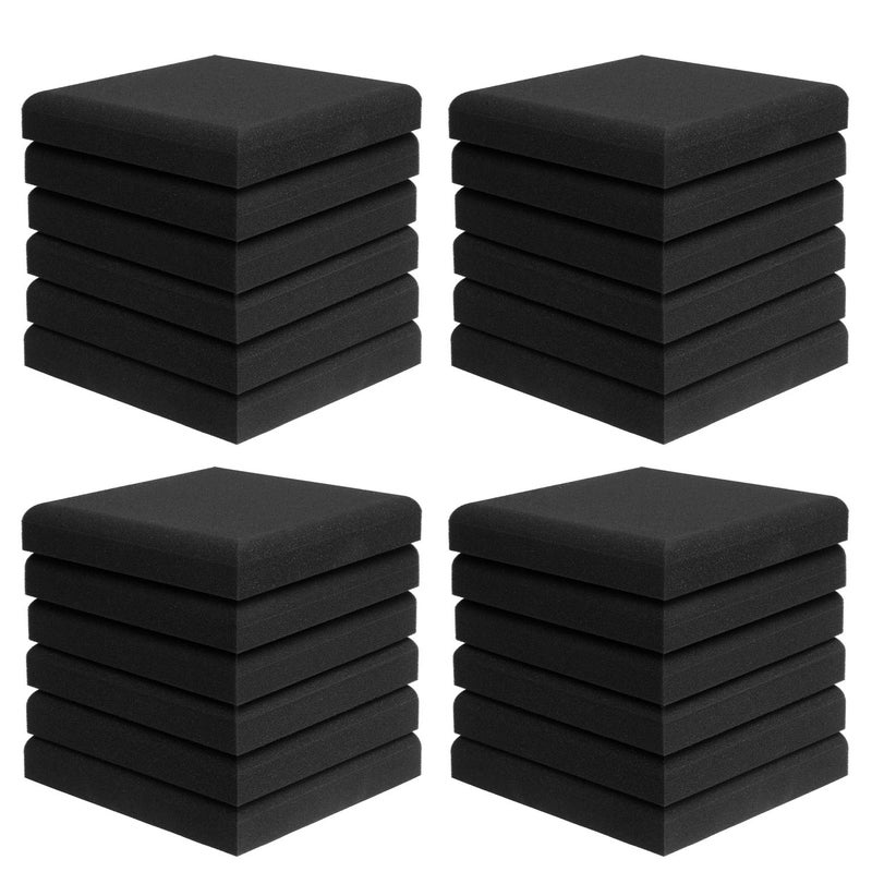 JBER Acoustic Studio Foam, 24 Pack 2" X 12" X 12" Round C-Panel Sound Foam Panels Soundproofing Treatment Studio Wall Padding Sound Absorbing Fireproof Pyramid Wedge Tiles - Image 5
